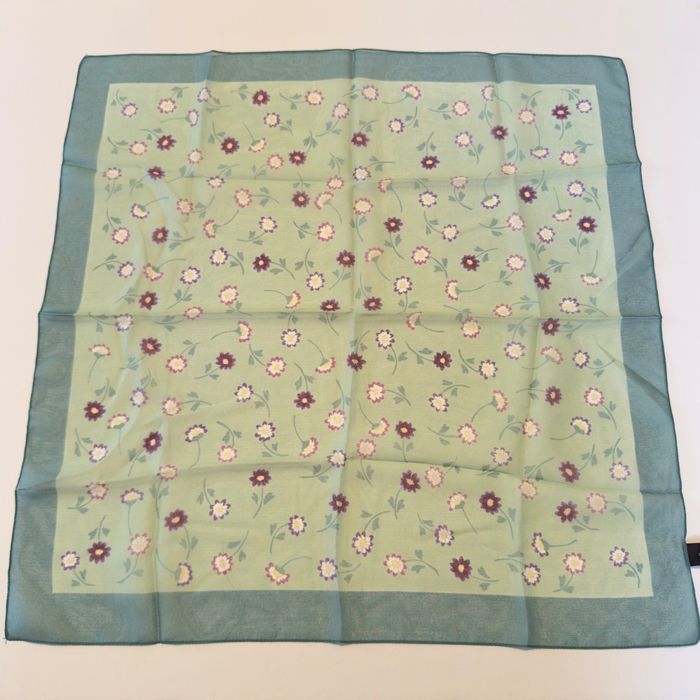 Vintage Made in Italy Floral Square Scarf multicolor Purple Neckerchief cottage